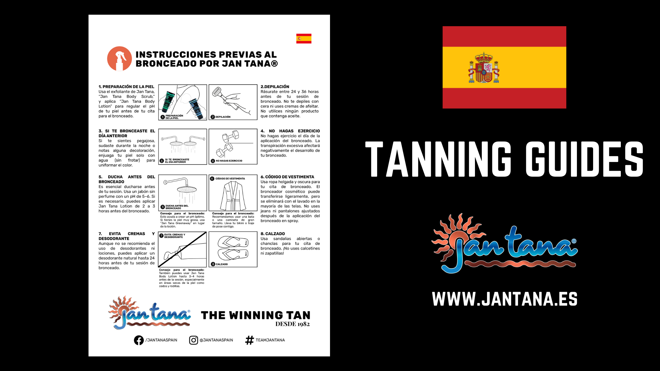 Español > Jan Tana Instrucciones Bronceado