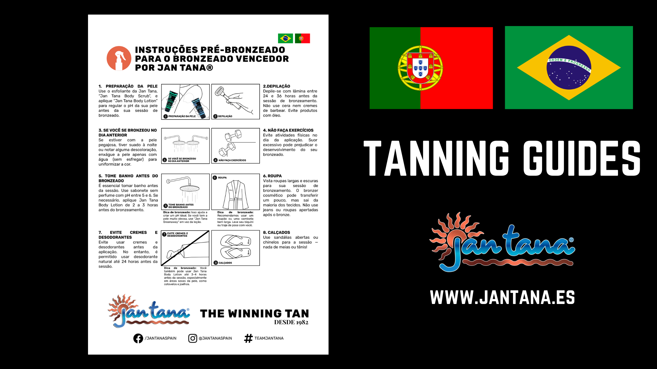 Português > Instruções de pré-bronzeamento JanTana