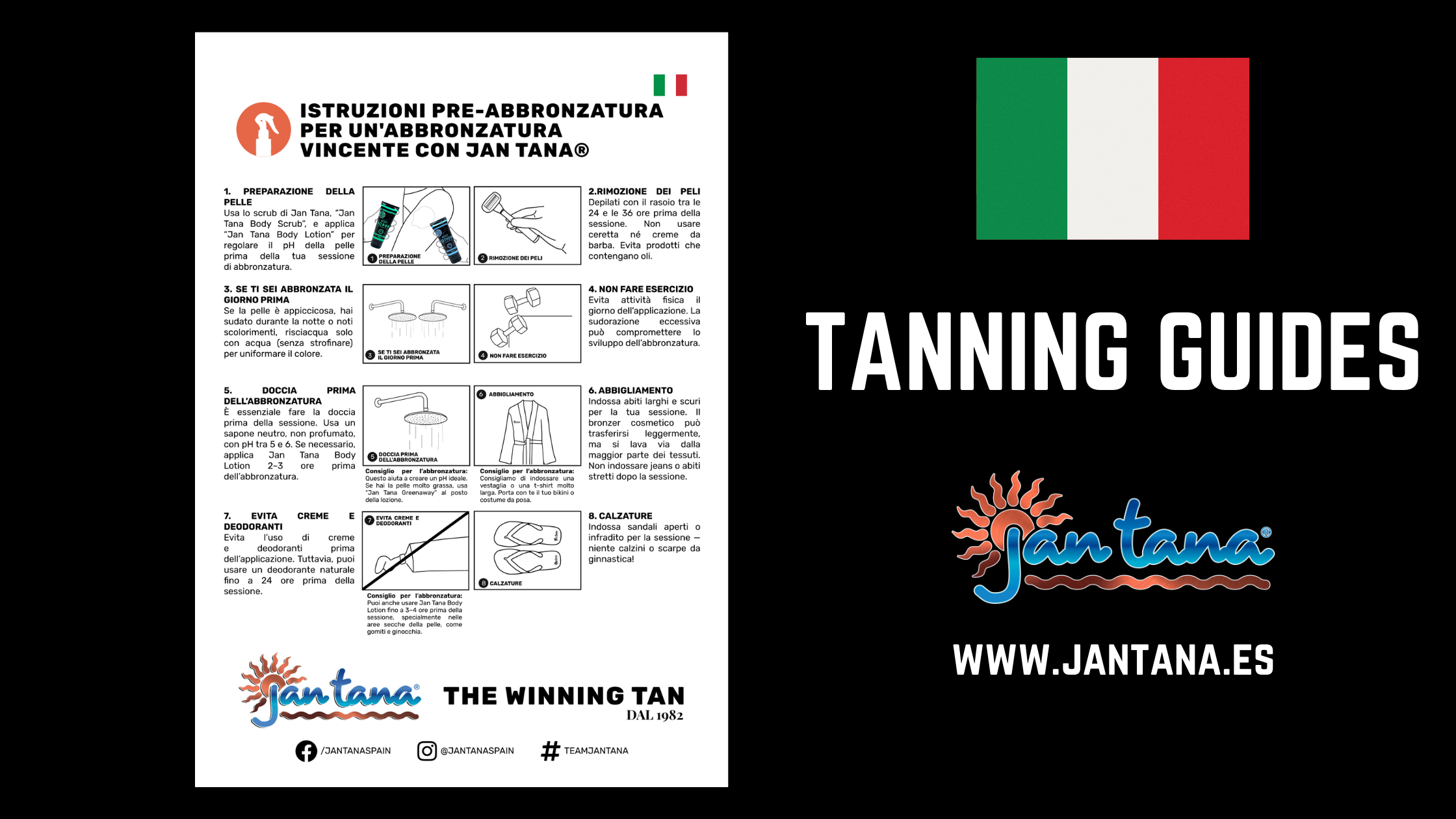 Italiano > Istruzioni pre-abbronzatura JanTana