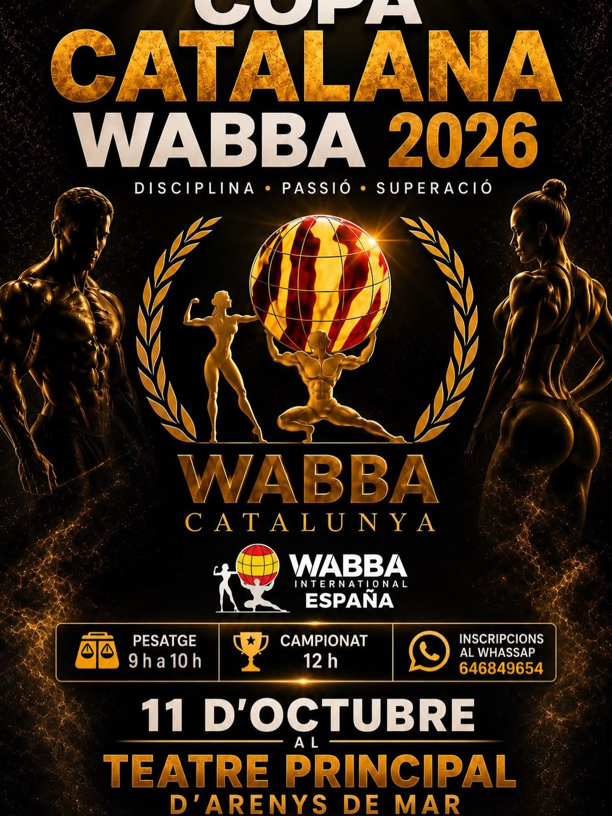 Cartel Copa Catalana WABBA 2026, 11 de octubre, Arenys de Mar