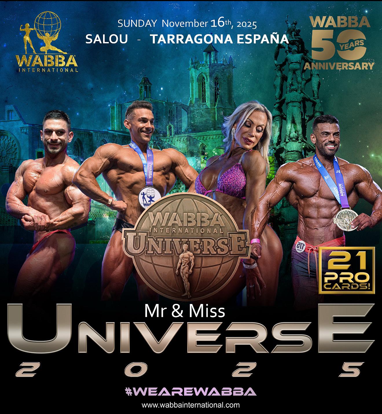 WABBA MR & MISS UNIVERSE- NOVEMBER 16th 2025 - SALOU (Tan Only)
