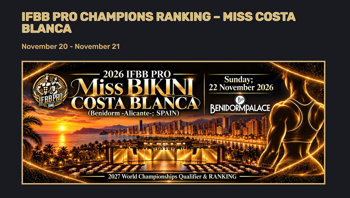IFBB PRO Miss Bikini Costa Blanca 2026 - 22 November, Benidorm