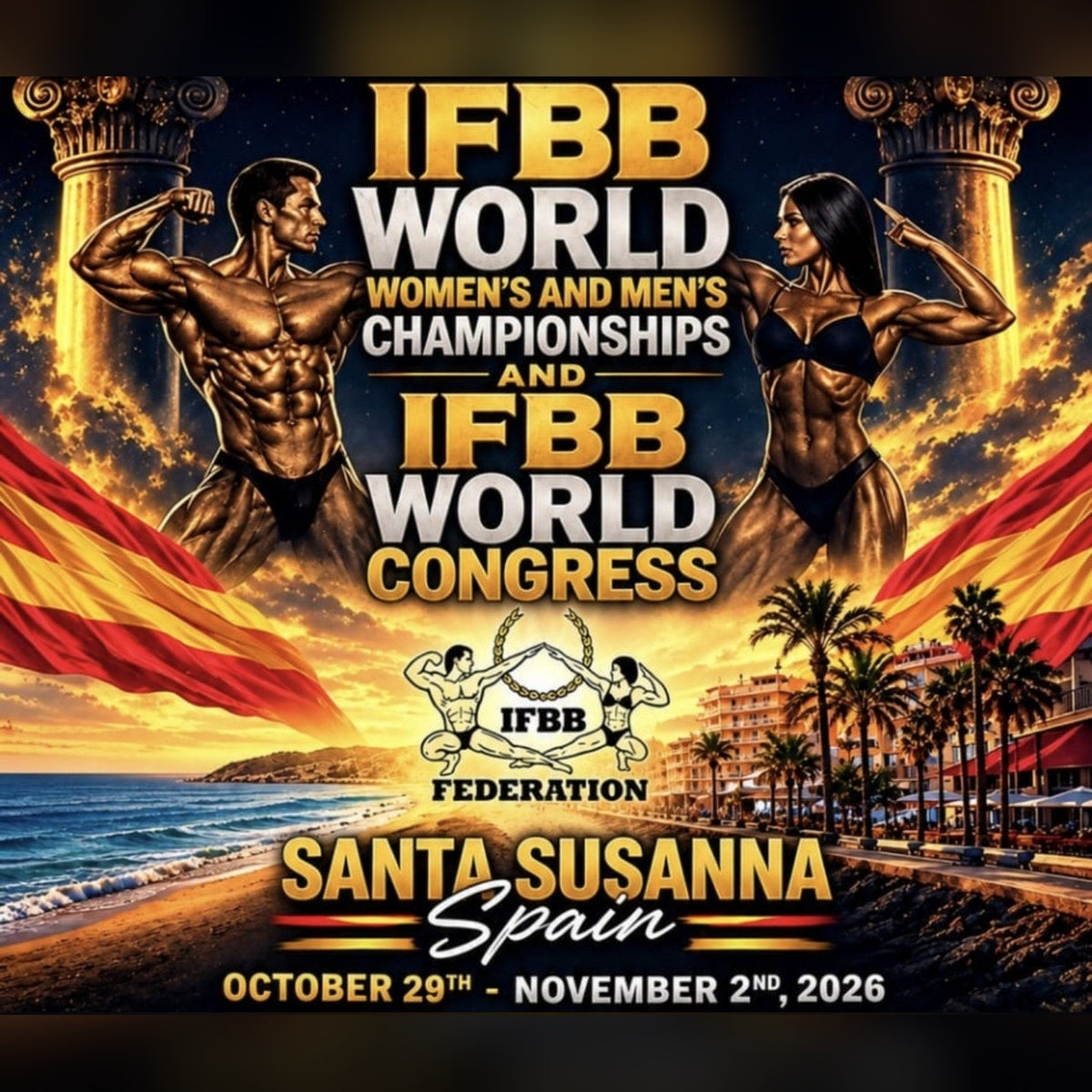 IFBB World Championships 2026 Santa Susanna – JAN TANA tanning