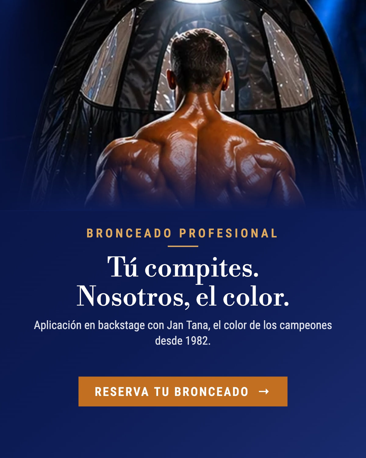 Servicio de bronceado profesional en competición Jan Tana: reserva tu bronceado