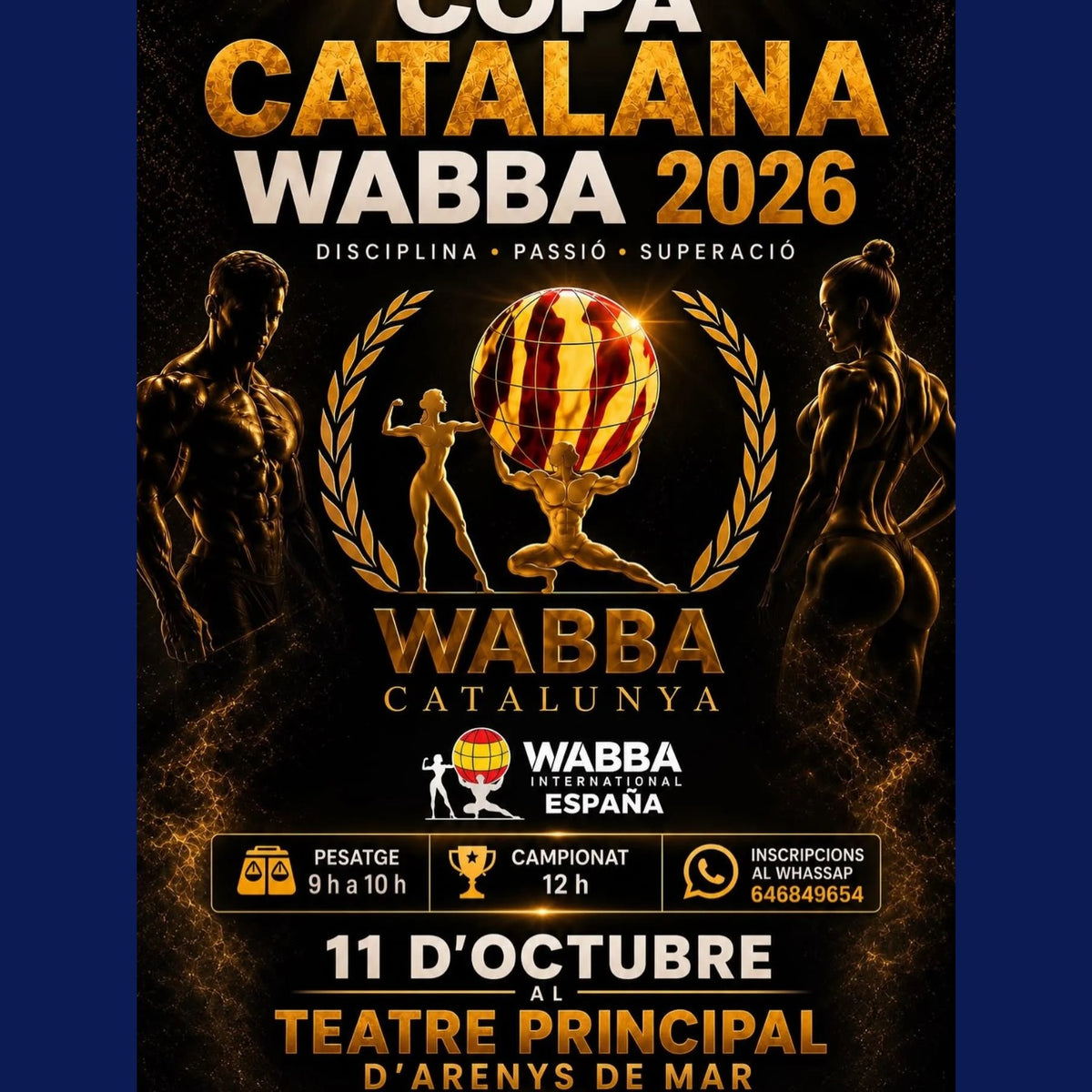 Cartel Copa Catalana WABBA 2026, 11 de octubre, Teatre Principal d'Arenys de Mar