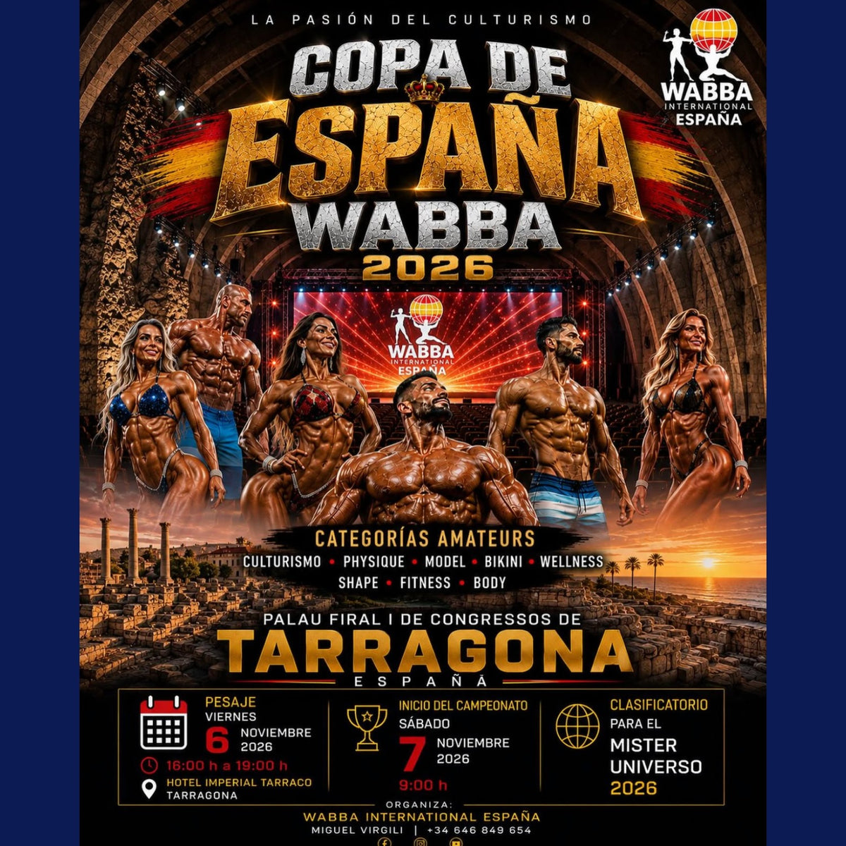 Cartel WABBA Copa de España 2026, 7 de noviembre en Tarragona